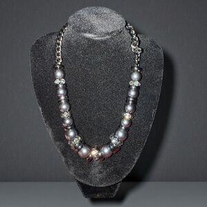 Givenchy Silver Gun Metal Beaded Necklace